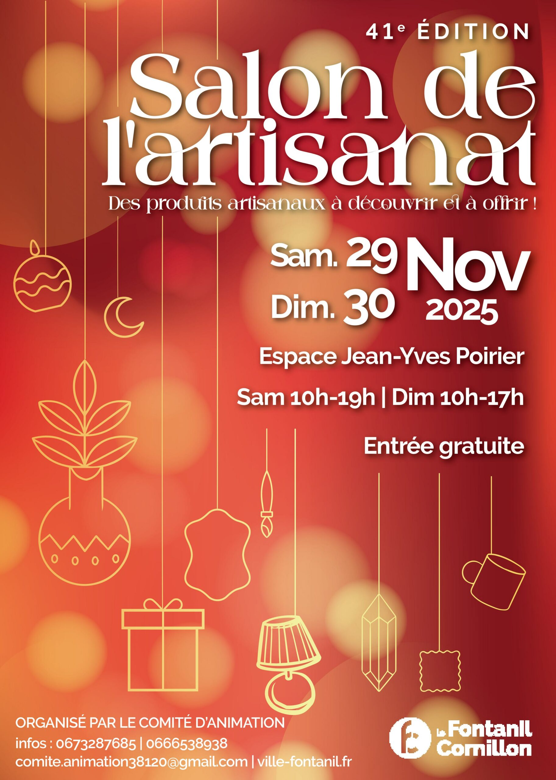 Affiche Salon Artisanat Cornillon 29-30 Novembre 2025