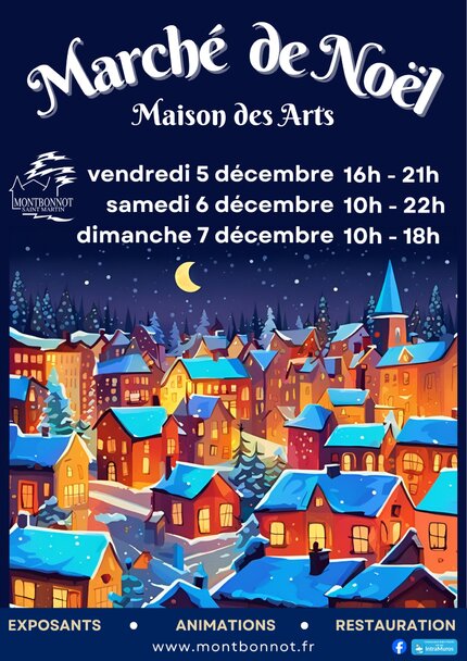 Affiche Marché de Noël Montbonnot 5-6-7 Décembre 2025